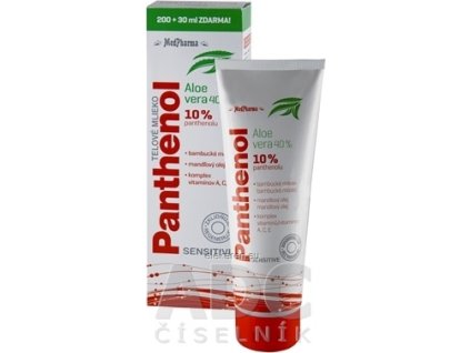 MedPharma PANTHENOL 10% TELOVÉ MLIEKO - Sensitive, s Aloe vera, 200+30 ml zadarmo (230 ml)