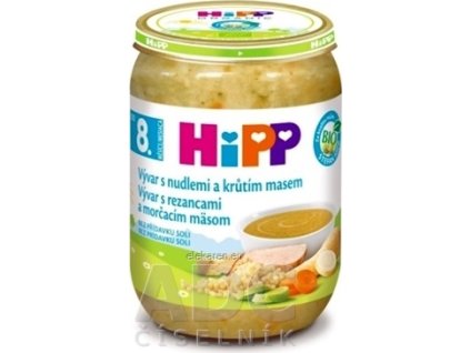 HiPP BIO Vývar s rezancami a morčacím mäsom - 1x190 g