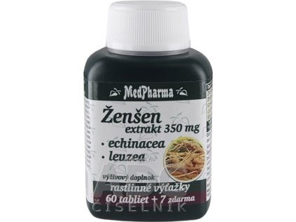 MedPharma ŽENŠEN 350 mg + Echinacea + Leuzea - tbl 60+7 zadarmo (67 ks)