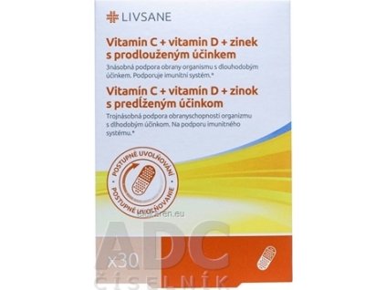 LIVSANE Vitamín C+D+zinok - 1x30 ks