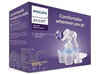 AVENT ODSÁVAČKA MLIEKA manuálna + VIA - 1x1 set