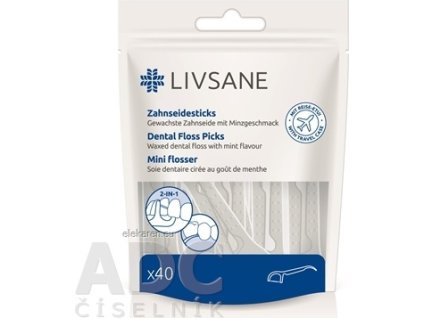 LIVSANE Zubná niť na držiaku - 1x40 ks