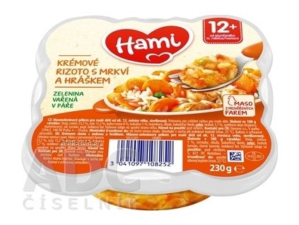 Hami príkrm Krémové rizoto s mrkvou a hráškom - 1x230 g