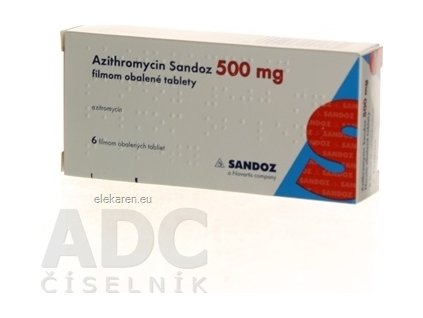 AZITHROMYCIN SANDOZ TBL FLM 6X500MG