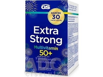 GS Extra Strong Multivitamín 50+, Darček - tbl (inov.2025) 90+30 navyše (120 ks)