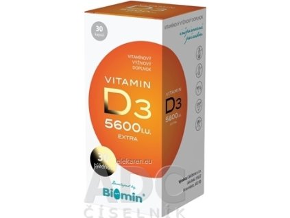 CALCIBONE Vitamin D3 EXTRA 5600 I.U. by BIOMIN - 1x30 ks