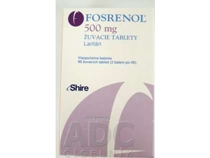 FOSRENOL 500 mg - tbl mnd (fľ.HDPE-multi bal.) 2x45 ks (90 ks)