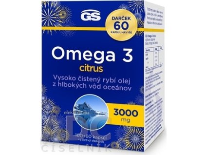 GS Omega 3 citrus Darček - cps 100+60 navyše (160 ks)