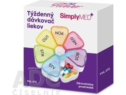 SimplyMED Pill Flower Týždenný dávkovač liekov - 1x1 ks