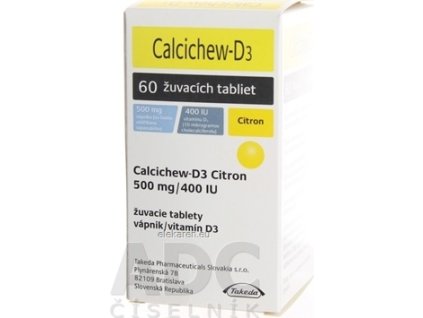 Calcichew-D3 Citron 500 mg/400 IU - 1x60 ks