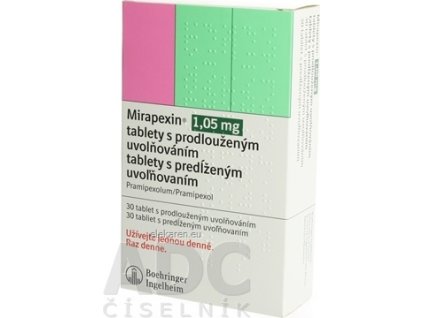 Mirapexin 1,05 mg tablety s predĺženým uvoľňovaním - 1x30 ks