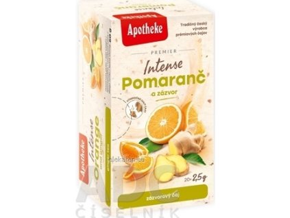 APOTHEKE PREMIER Intense Pomaranč a Zázvor - zázvorový čaj v nálevových vreckách 20x2,5 g (50 g)