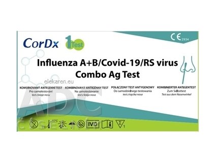 CorDx Influenza A+B/Covid-19/RS virus Combo TEST - 1x1 ks