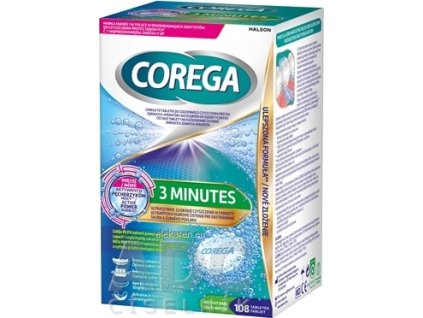 COREGA 3 MINUTES DENTURE TABLETS - 1x108 ks