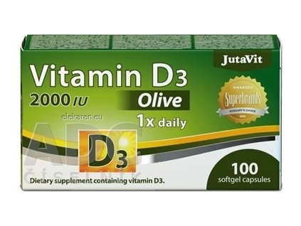 JutaVit Vitamín D3 2000 IU (50 µg) Oliva - 1x100 ks