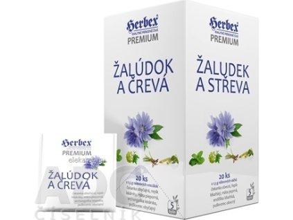 HERBEX Premium ŽALÚDOK A ČREVÁ - bylinná zmes, čaj 20x1,5 g (30 g)