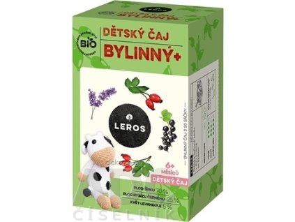 LEROS BIO DETSKÝ ČAJ BYLINNÝ+ - nálevové vrecká (od 6+ mesiacov) (inov. 2021) 20x2 g (40 g)