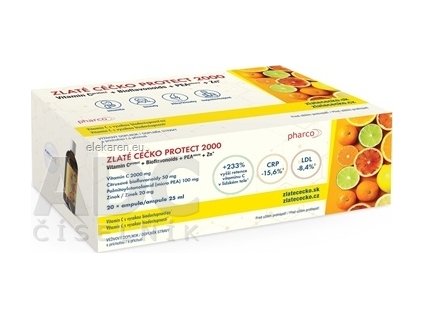 ZLATÉ CÉČKO PROTECT 2000 - ampulky (vitamín C + bioflavonoidy + PEA + zinok) s príchuťou 20x25 ml (500 ml)