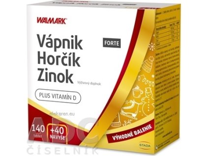 WALMARK Vápnik Horčík Zinok FORTE PROMO 2022 - tbl 140+40 navyše (180 ks)