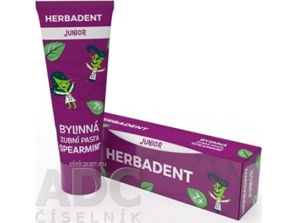 HERBADENT JUNIOR Bylinná zubná pasta SPEARMINT - 1x75 g