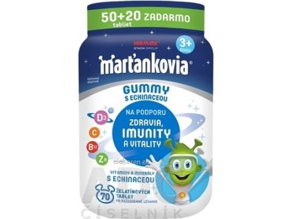 WALMARK Marťankovia GUMMY s Echinaceou - želatínové tablety, príchuť jahoda a čerešňa 50+20 zadarmo (70 ks)