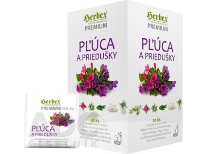 HERBEX Premium PĽÚCA A PRIEDUŠKY - bylinná zmes, čaj 20x1,5 g (30 g )