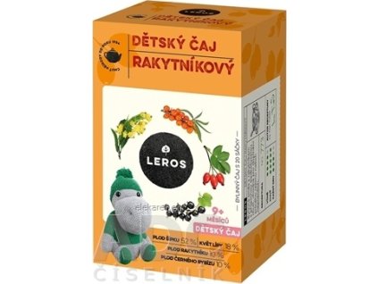 LEROS DETSKÝ ČAJ RAKYTNÍKOVÝ - nálevové vrecká (od 9+ mesiacov) (inov.2021) 20x2 g (40 g)