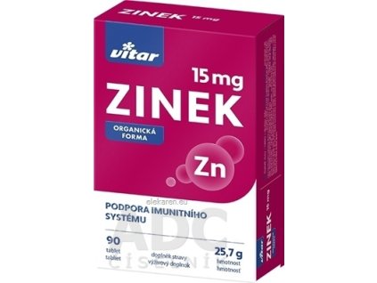 VITAR Zinok 15 mg - 1x90 ks