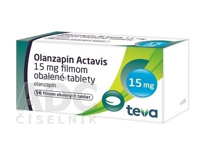 Olanzapin Actavis 15 mg filmom obalené tablety - 1x56 ks
