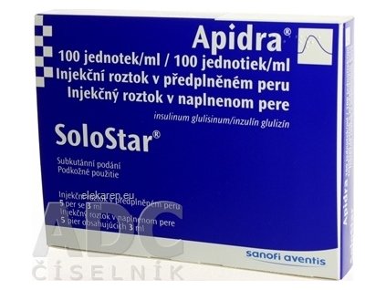 Apidra SoloStar 100 jednotiek/ml - 5x3 ml