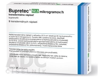 Bupretec 52,5 mikrogramov/h transdermálna náplasť - 1x5 ks