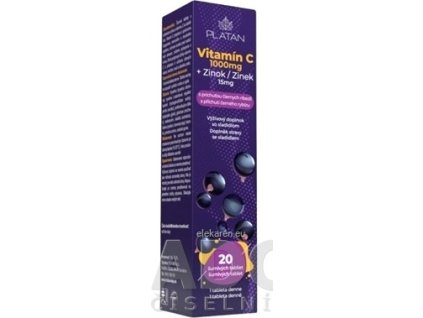 PLATAN Vitamín C + Zinok - 1x20 ks
