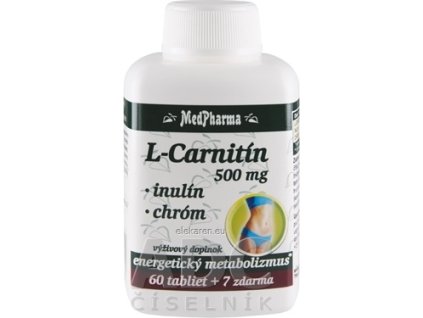 MedPharma L-CARNITÍN 500 MG + INULÍN + CHRÓM - tbl 60+7 zadarmo (67 ks)