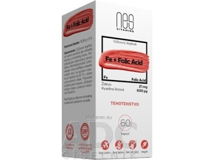 nesVITAMINS Fe 21 mg + Folic Acid 600 µg - 1x60 ks