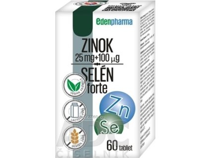 EDENPharma ZINOK 25 mg + SELÉN 100 µg forte - 1x60 ks