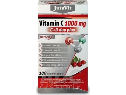 JutaVit Vitamín C 1000 mg + D3 2000 IU duo plus - 1x100 ks