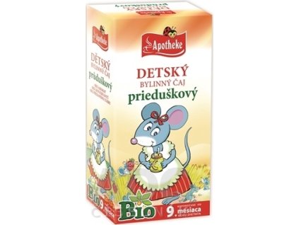 APOTHEKE BIO DETSKÝ BYLINNÝ ČAJ PRIEDUŠKOVÝ - nálevové vrecká (od ukončeného 9. mesiaca) 20x1,5 g (30 g)