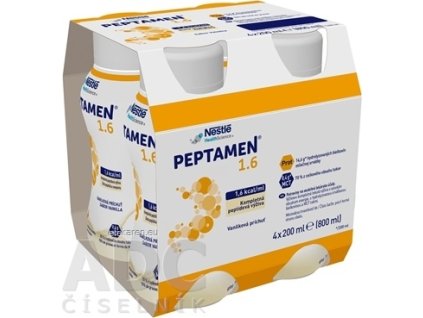 PEPTAMEN 1.6 Vanilková príchuť - sol (peptidová výživa) 4x200 ml (800 ml)