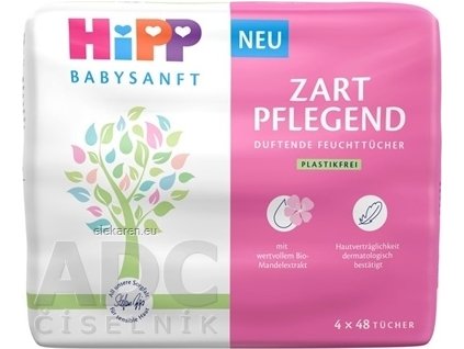 HiPP BABYSANFT ZART PFLEGEND Vlhčené obrúsky - 4x48 ks