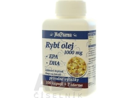 MedPharma RYBÍ OLEJ 1000 mg - EPA, DHA - cps 100+7 zadarmo (107 ks)
