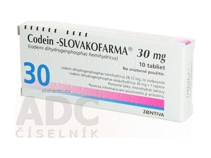 Codein-SLOVAKOFARMA 30 mg - 1x10 ks