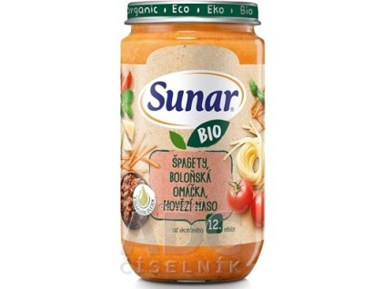 Sunar BIO príkrm ŠPAGETY, OMÁČKA, HOVÄDZIE MÄSO - 1x235 g