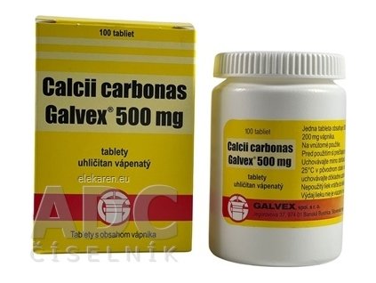 Calcii carbonas Galvex 500 mg - 1x100 ks