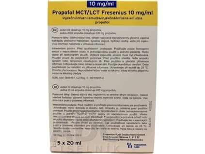 Propofol MCT/LCT Fresenius 10 mg/ml - 5x20 ml