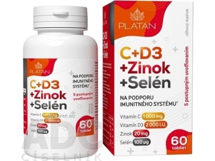 PLATAN C + D3 + Zinok + Selén - 1x60 ks