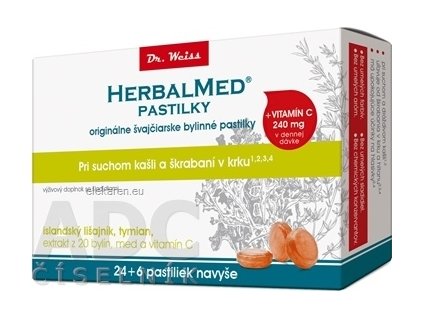 HERBALMED PASTILKY pre odkašliavanie - Dr.Weiss - 1x30 ks