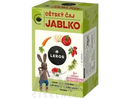 LEROS DETSKÝ ČAJ JABLKO - nálevové vrecká (od 6+ mesiacov) 20x2 g (40 g)