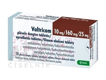 Valtricom 10 mg/160 mg/25 mg - 1x30 ks