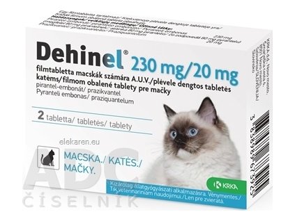 DEHINEL 230 mg/20 mg pre mačky - 1x2 ks