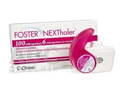 Foster Nexthaler 100/6 mikrogramov/dávka - plv inh (inhalátor PET/Al/PE viacdávkový) 1x180 dávok